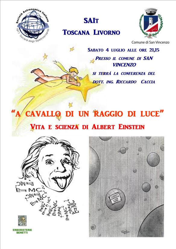 Saremo presenti a San Vincenzo per ricordare l'anniversario della relatività e l'anno della luce