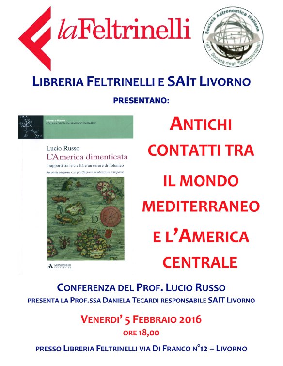 Il prof. Russo, fisico, titolare della cattedra di Calcolo delle probabilità a Roma Tor Vergata e storico della scienza sostiene con ragionevolezza che Tolomeo conosceva, con buona approssimazione, le coordinate delle Piccole Antille. Il libro individua poi nei Cartaginesi la probabile fonte di queste informazioni ed espone plausibili scenari riguardanti la durata e la natura dei viaggi transoceanici, nonché le ragioni che che non hanno permesso il permanere di queste conoscenzer